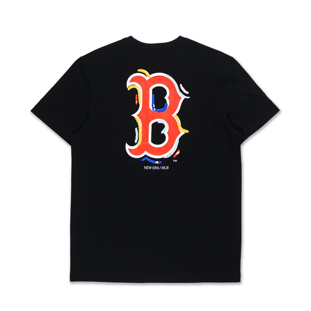 BOSTON RED SOX TINT BRUSH BLACK SHORT SLEEVE T-SHIRT