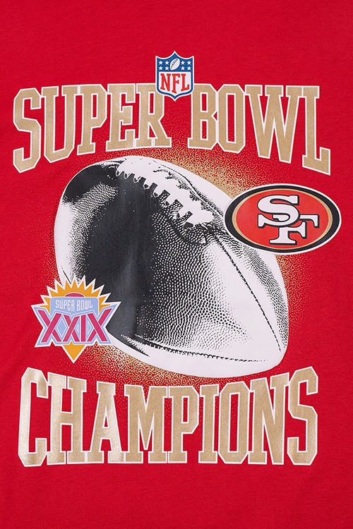 SAN FRANCISCO 49ERS HALL OF NFL CHAMPIONS SCARLET SHORT SLEEVE T