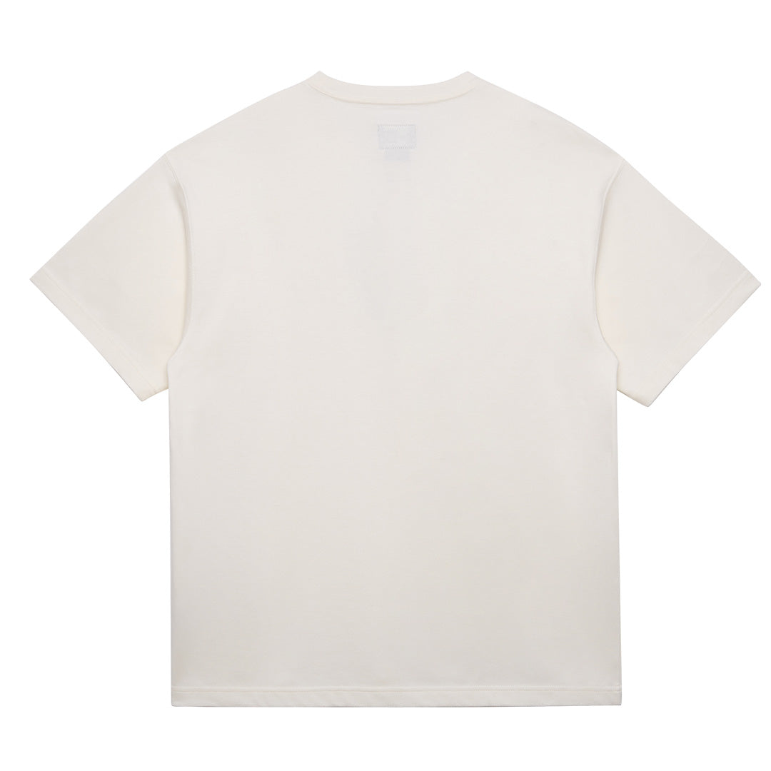 NEW ERA ESSENTIAL IVORY OVERSIZED KNIT SHORT SLEEVE T-SHIRT