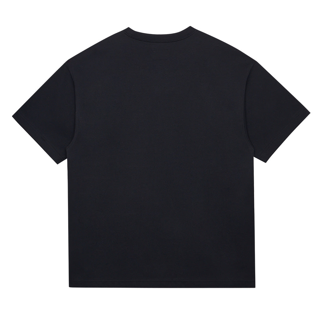 NEW ERA ESSENTIAL BLACK OVERSIZED KNIT SHORT SLEEVE T-SHIRT