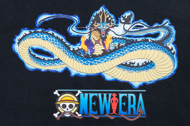 NEW ERA X ONE PIECE GEAR 5 KAIDO DRAGON BLACK OVERSIZED SHORT SLEEVE T-SHIRT