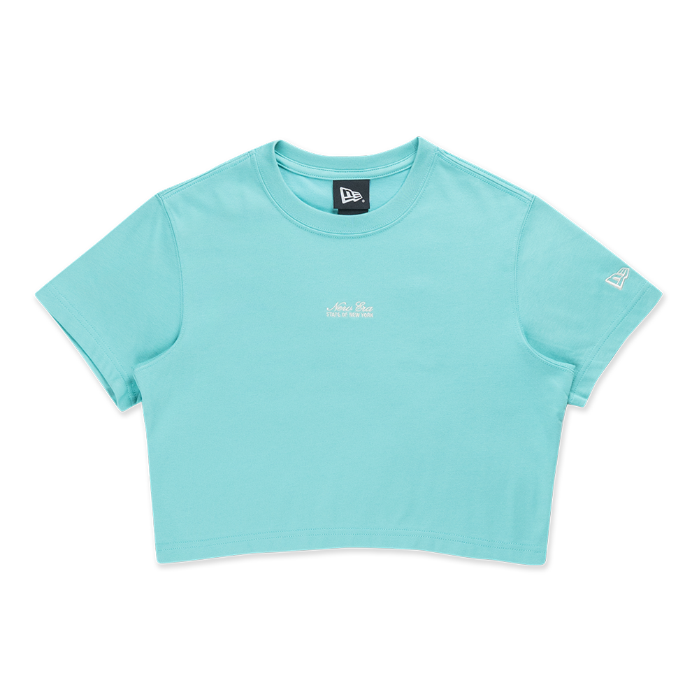 NEW ERA BASIC ARCTIC TEAL WOMEN CROP TEE