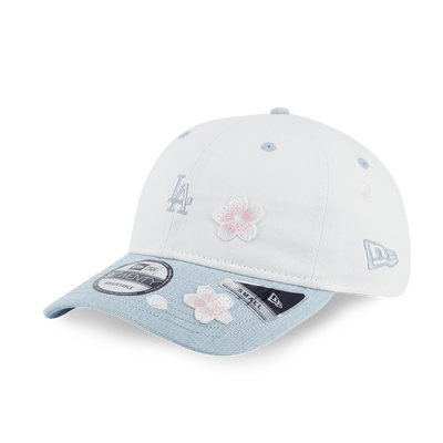 LOS ANGELES DODGERS FLORAL 2-TONE INDIGO DENIM VISOR WHITE 9TWENTY SMALL CAP