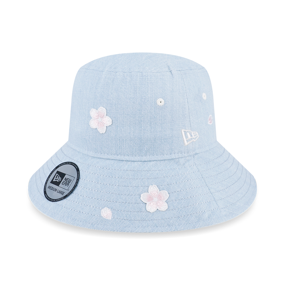 NEW ERA FLORAL INDIGO DENIM BUCKET 03