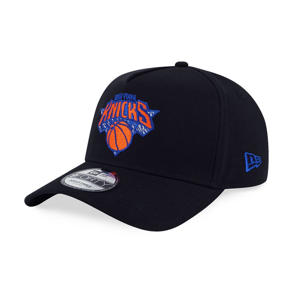 NEW YORK KNICKS NBA DOODLES BLACK 9FORTY AF CAP