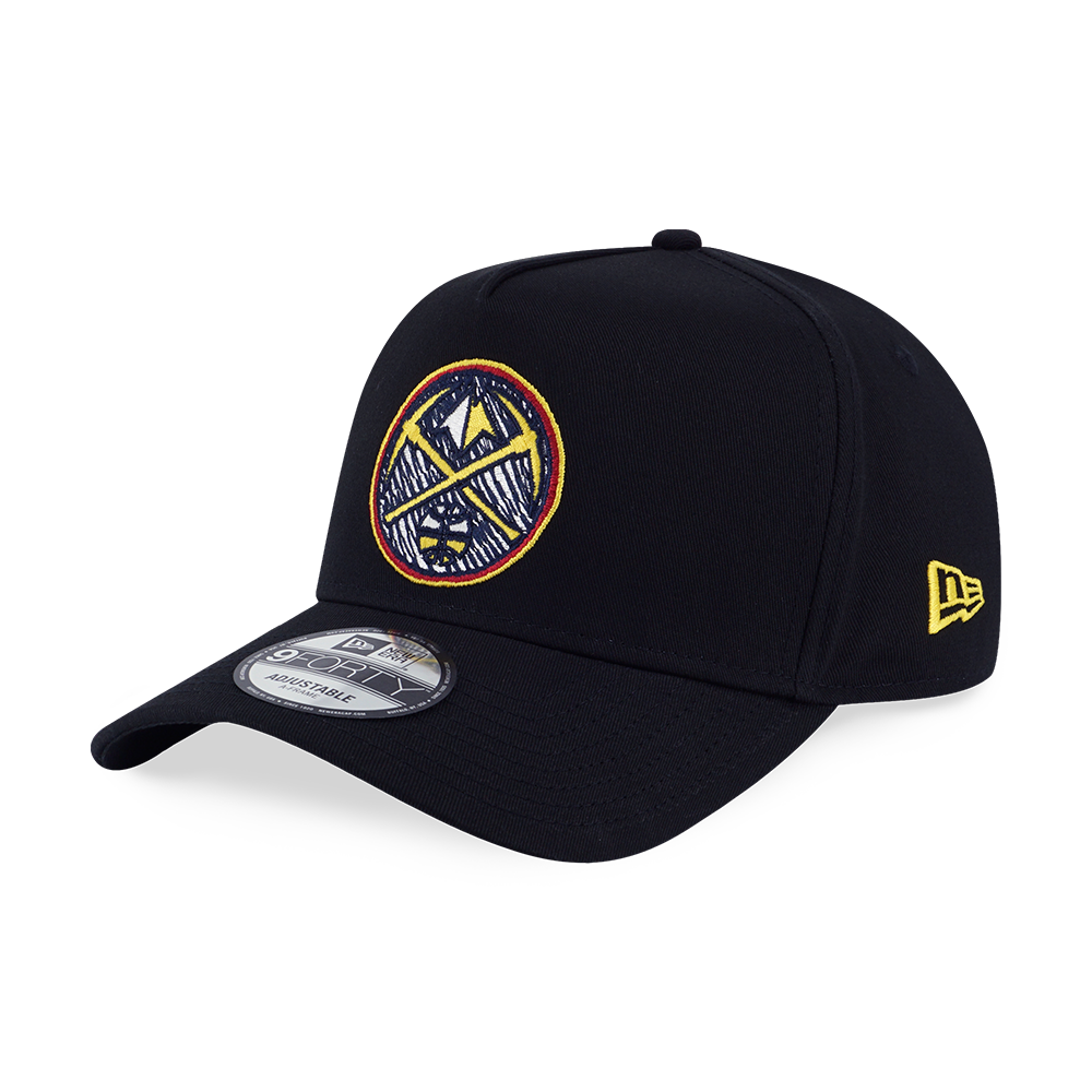 DENVER NUGGETS NBA DOODLES BLACK 9FORTY AF CAP