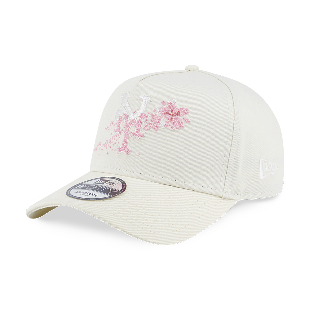 NEW YORK METS FLORAL CHROME WHITE 9FORTY AF CAP