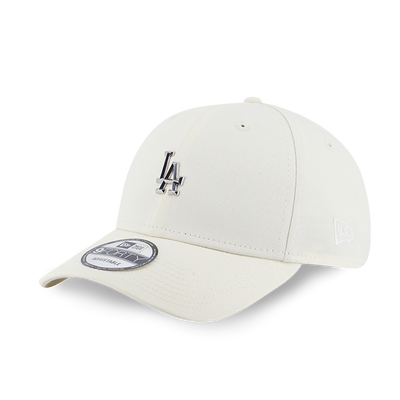 LOS ANGELES DODGERS MLB METAL BADGE CHROME WHITE 9FORTY CAP