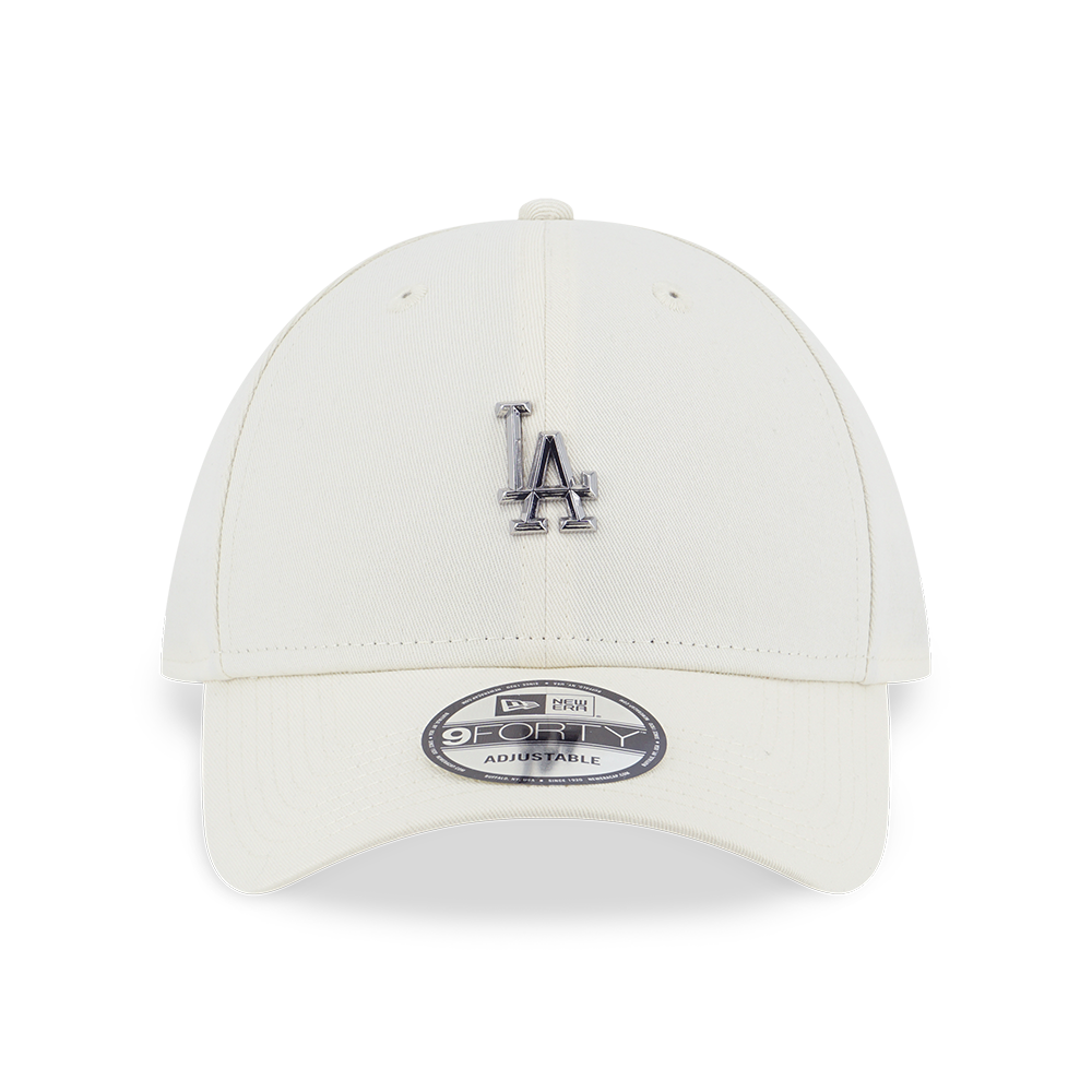 LOS ANGELES DODGERS MLB METAL BADGE CHROME WHITE 9FORTY CAP