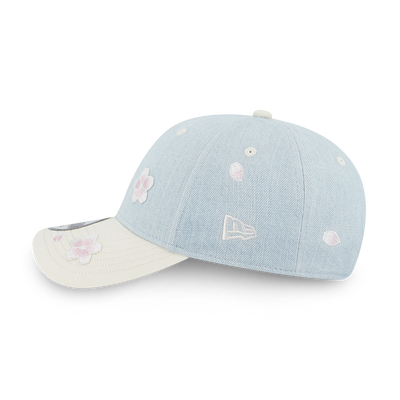 NEW YORK YANKEES FLORAL 2-TONE CHROME WHITE VISOR INDIGO DENIM 9FORTY CAP