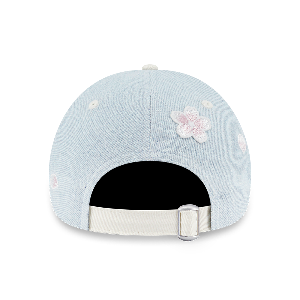 NEW YORK YANKEES FLORAL 2-TONE CHROME WHITE VISOR INDIGO DENIM 9FORTY CAP