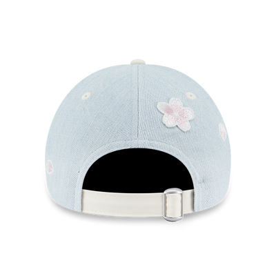 NEW YORK YANKEES FLORAL 2-TONE CHROME WHITE VISOR INDIGO DENIM 9FORTY CAP