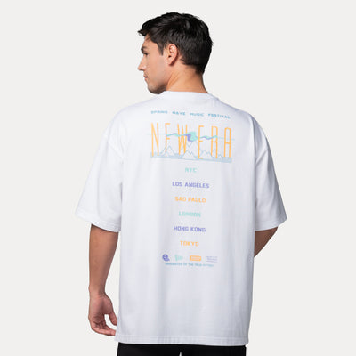 NEW ERA SPRINGTIME RHYTHM WHITE OVERSIZED SHORT SLEEVE T-SHIRT