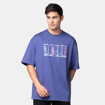 NEW ERA SPRINGTIME RHYTHM INK PURPLE OVERSIZED SHORT SLEEVE T-SHIRT
