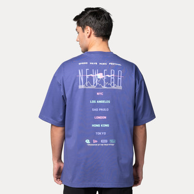 NEW ERA SPRINGTIME RHYTHM INK PURPLE OVERSIZED SHORT SLEEVE T-SHIRT