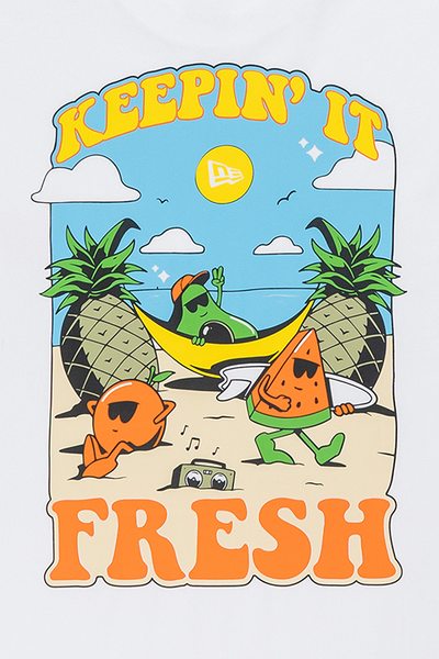 NEW ERA FRUIT KEEPIN'IT FRESH WHITE SHORT SLEEVE T-SHIRT