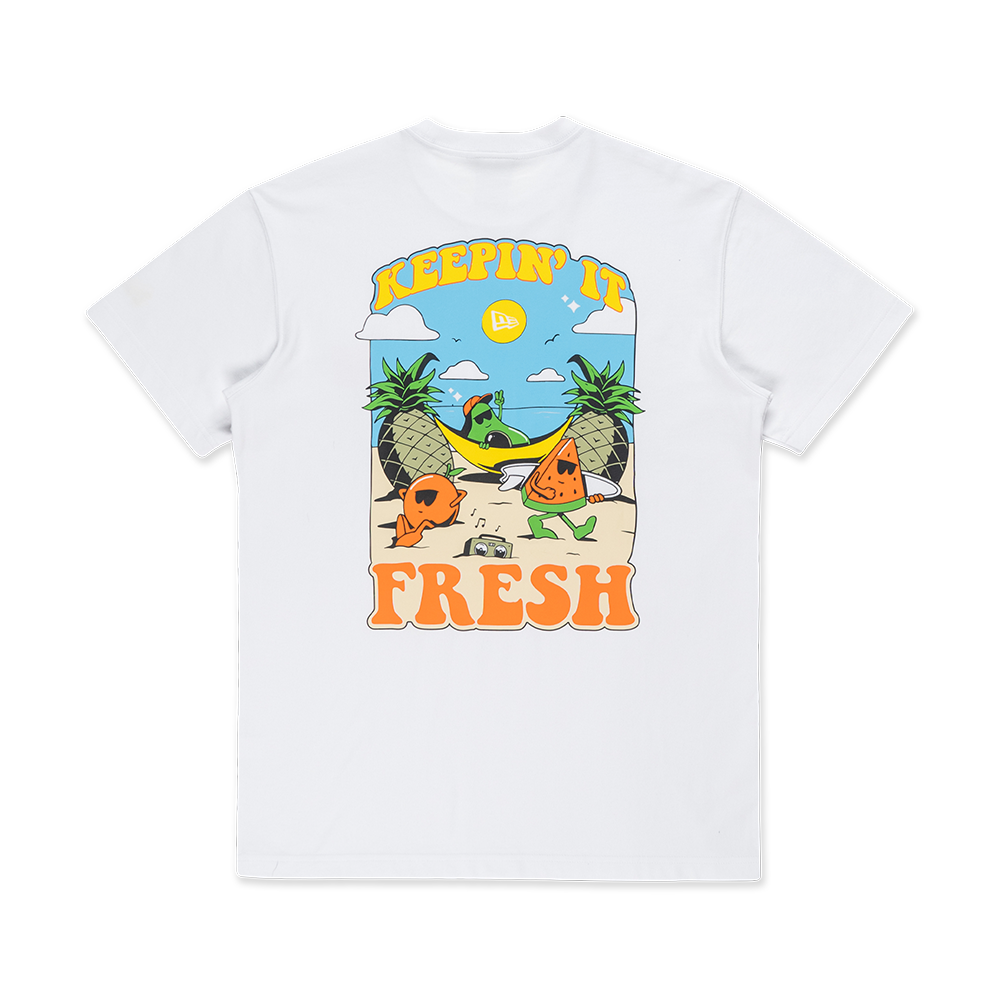 NEW ERA FRUIT KEEPIN'IT FRESH WHITE SHORT SLEEVE T-SHIRT