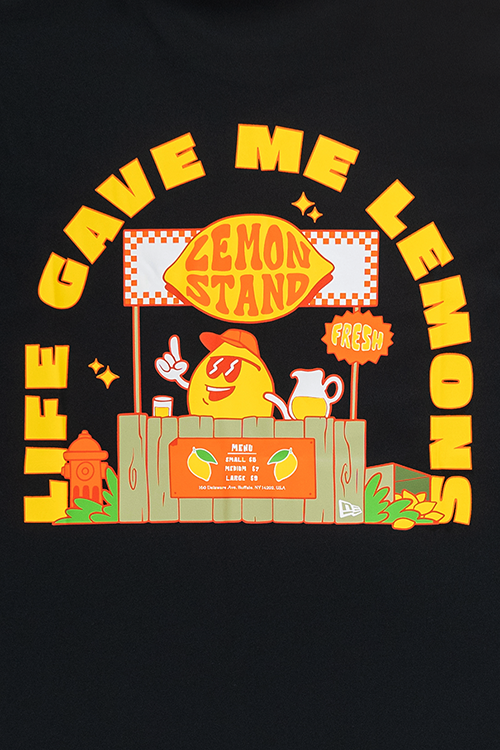 NEW ERA FRUIT LIFE GAVE ME LEMONS BLACK SHORT SLEEVE T-SHIRT