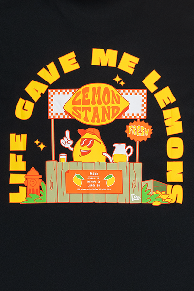 NEW ERA FRUIT LIFE GAVE ME LEMONS BLACK SHORT SLEEVE T-SHIRT