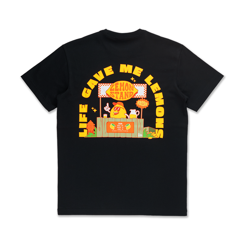 NEW ERA FRUIT LIFE GAVE ME LEMONS BLACK SHORT SLEEVE T-SHIRT