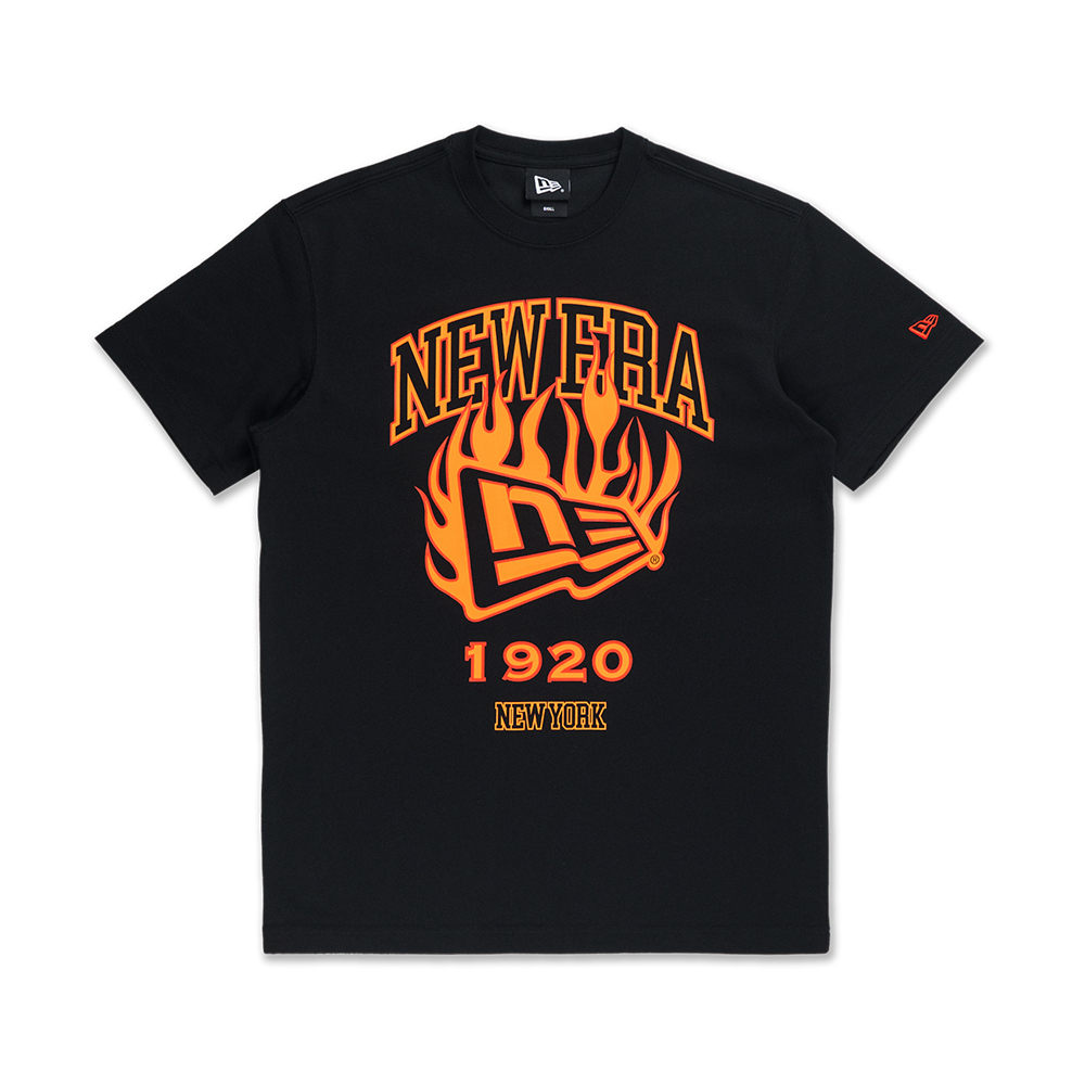 NEW ERA FLAG FLAME NEW YORK 1920 BLACK SHORT SLEEVE T-SHIRT