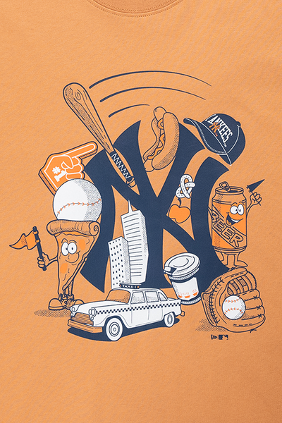 NEW YORK YANKEES MLB GRAPHIC DEEP SAND BROWN SHORT SLEEVE T-SHIRT