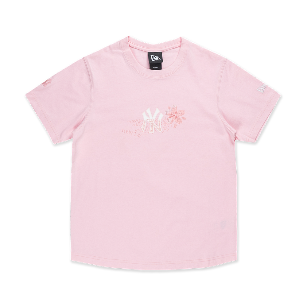 NEW YORK YANKEES FLORAL PINK WOMEN SHORT SLEEVE T-SHIRT