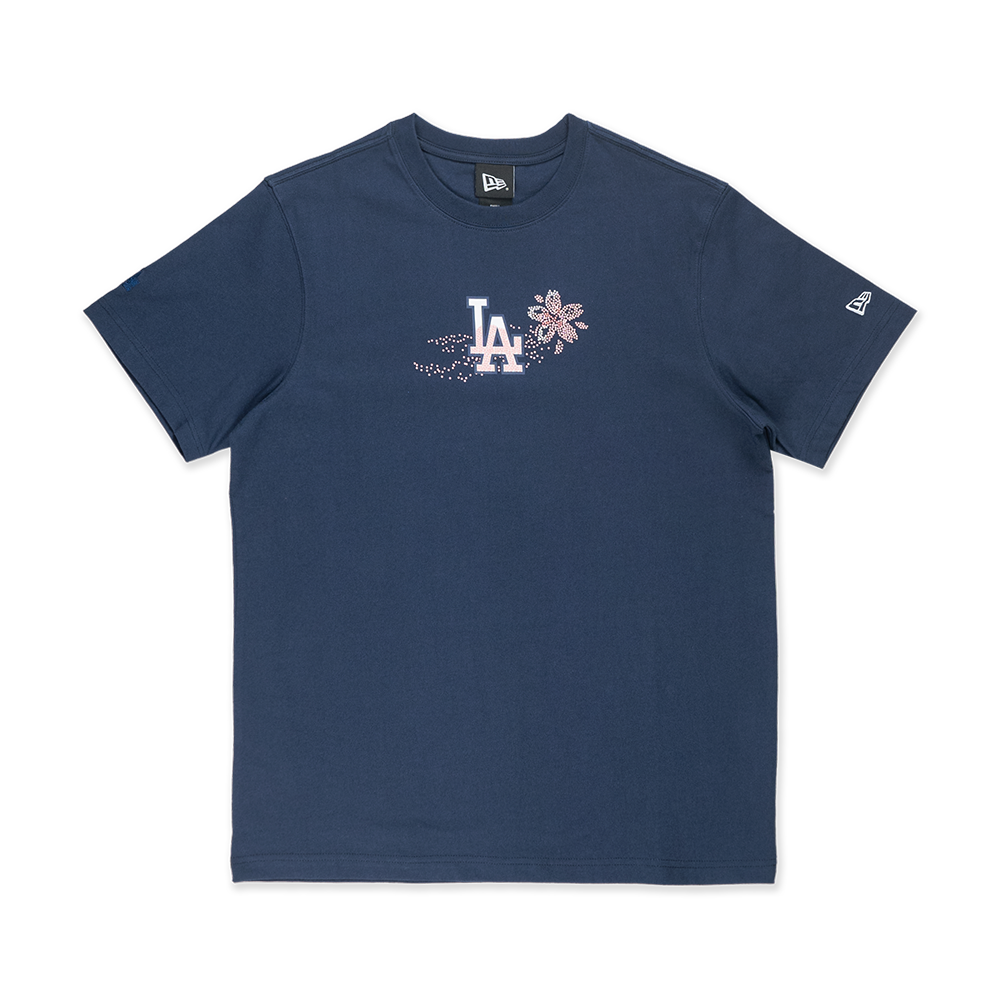 LOS ANGELES DODGERS FLORAL OCEANSIDE BLUE SHORT SLEEVE T-SHIRT