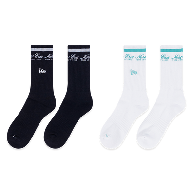 NEW ERA BASIC 2 PACK BLACK AND WHITE SOCKS