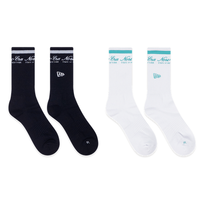 NEW ERA BASIC 2 PACK BLACK AND WHITE SOCKS