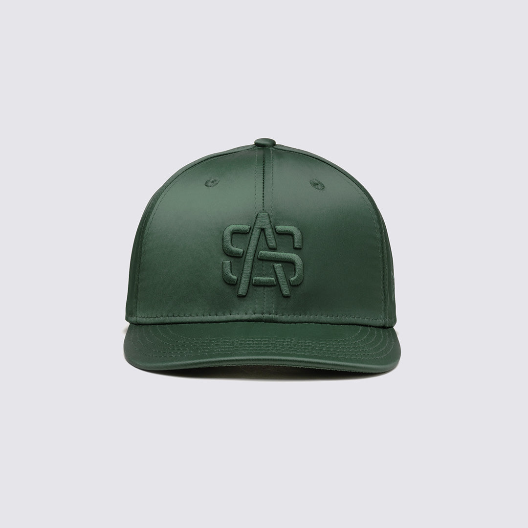 NEW ERA X A. SOCIETY SATIN DARK GREEN 9FIFTY LOW PROFILE CAP