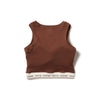 NEW ERA BROWN WOMEN RIBBED CROPPED TANK TOP