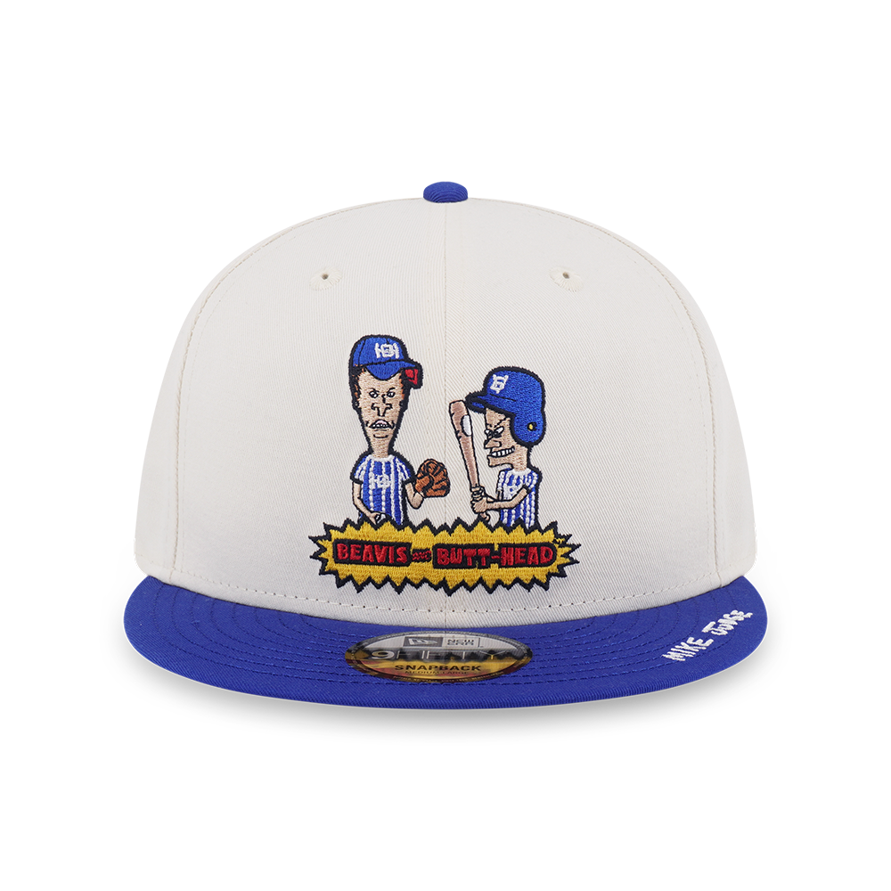 NEW ERA X BEAVIS AND BUTT-HEAD BASEBALL 2-TONE BLUE VISOR WHITE 9FIFTY CAP