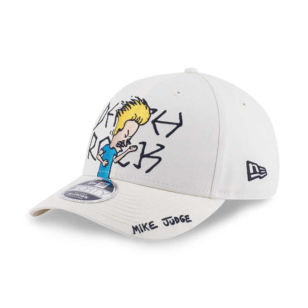 NEW ERA X BEAVIS AND BUTT-HEAD DEATH ROCK WHITE 9FORTY M-CROWN AF CAP