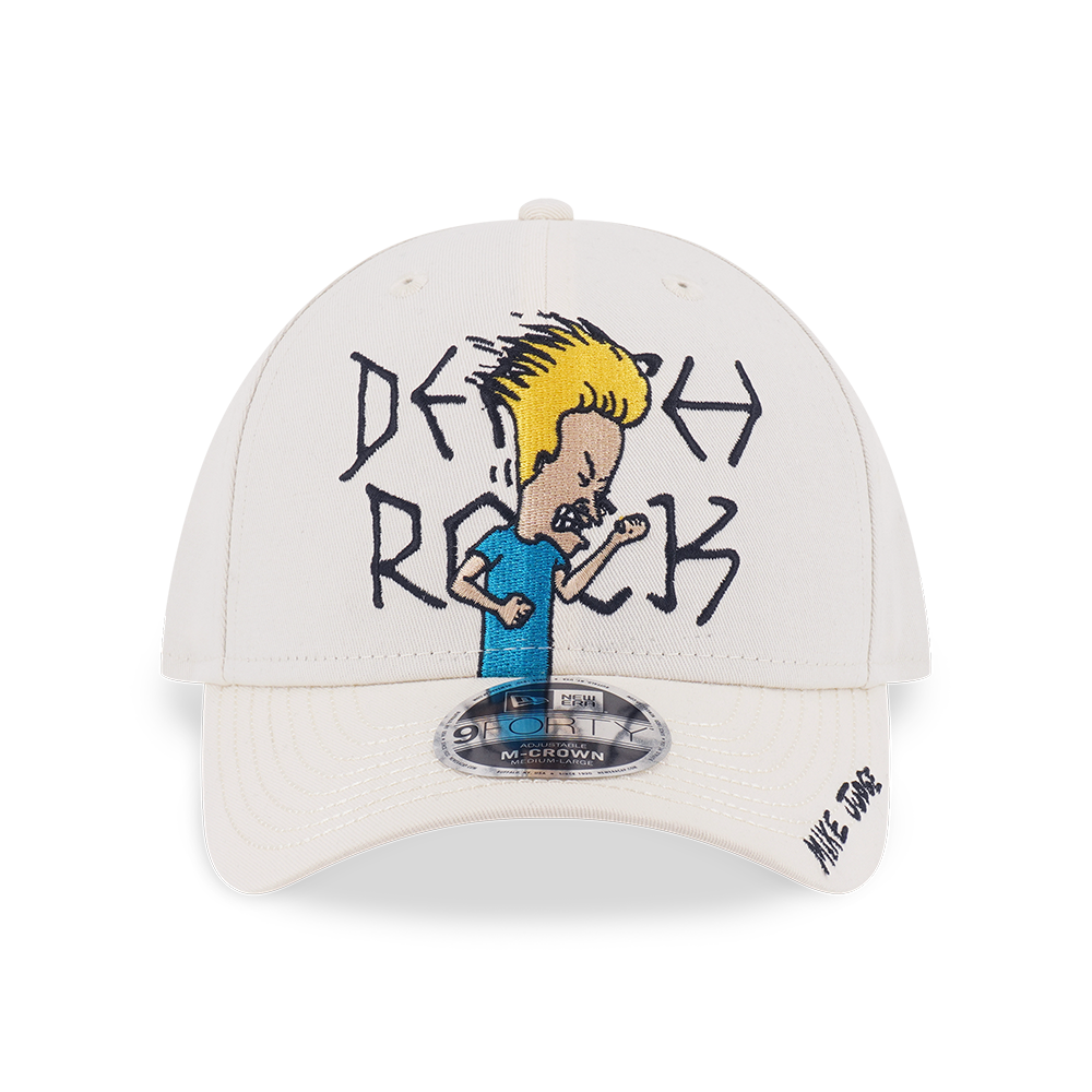 NEW ERA X BEAVIS AND BUTT-HEAD DEATH ROCK WHITE 9FORTY M-CROWN AF CAP