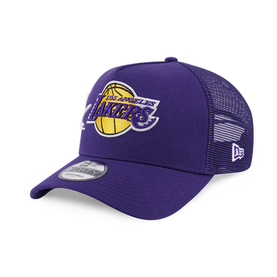 LOS ANGELES LAKERS MIX LEAGUE SCRIPT PURPLE 9FORTY AF TRUCKER CAP