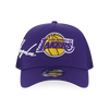 LOS ANGELES LAKERS MIX LEAGUE SCRIPT PURPLE 9FORTY AF TRUCKER CAP
