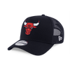 CHICAGO BULLS MIX LEAGUE SCRIPT BLACK 9FORTY AF TRUCKER CAP