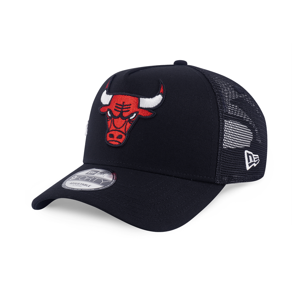 CHICAGO BULLS MIX LEAGUE SCRIPT BLACK 9FORTY AF TRUCKER CAP