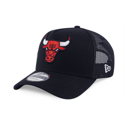 CHICAGO BULLS MIX LEAGUE SCRIPT BLACK 9FORTY AF TRUCKER CAP