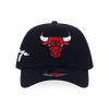 CHICAGO BULLS MIX LEAGUE SCRIPT BLACK 9FORTY AF TRUCKER CAP