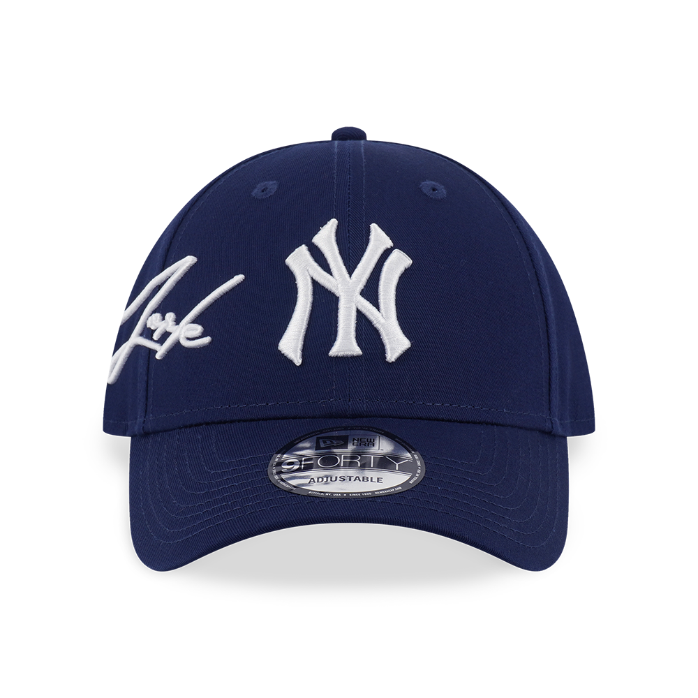 NEW YORK YANKEES MIX LEAGUE SCRIPT OCEANSIDE BLUE 9FORTY CAP