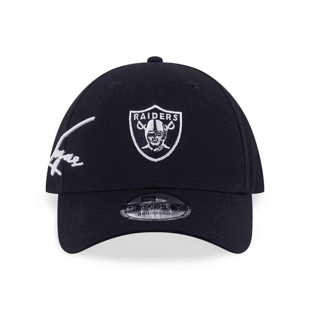 LAS VEGAS RAIDERS MIX LEAGUE SCRIPT BLACK 9FORTY CAP