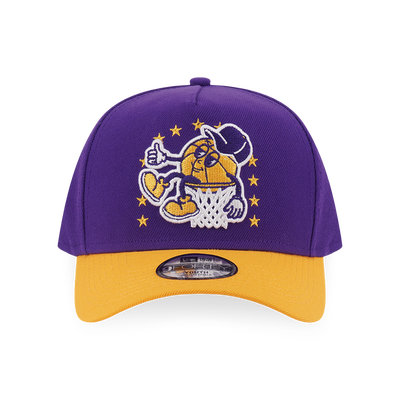 LOS ANGELES LAKERS LEAGUE MIX CARTOON 2-TONE GOLD VISOR TRUE PURPLE KIDS 9FORTY AF CAP