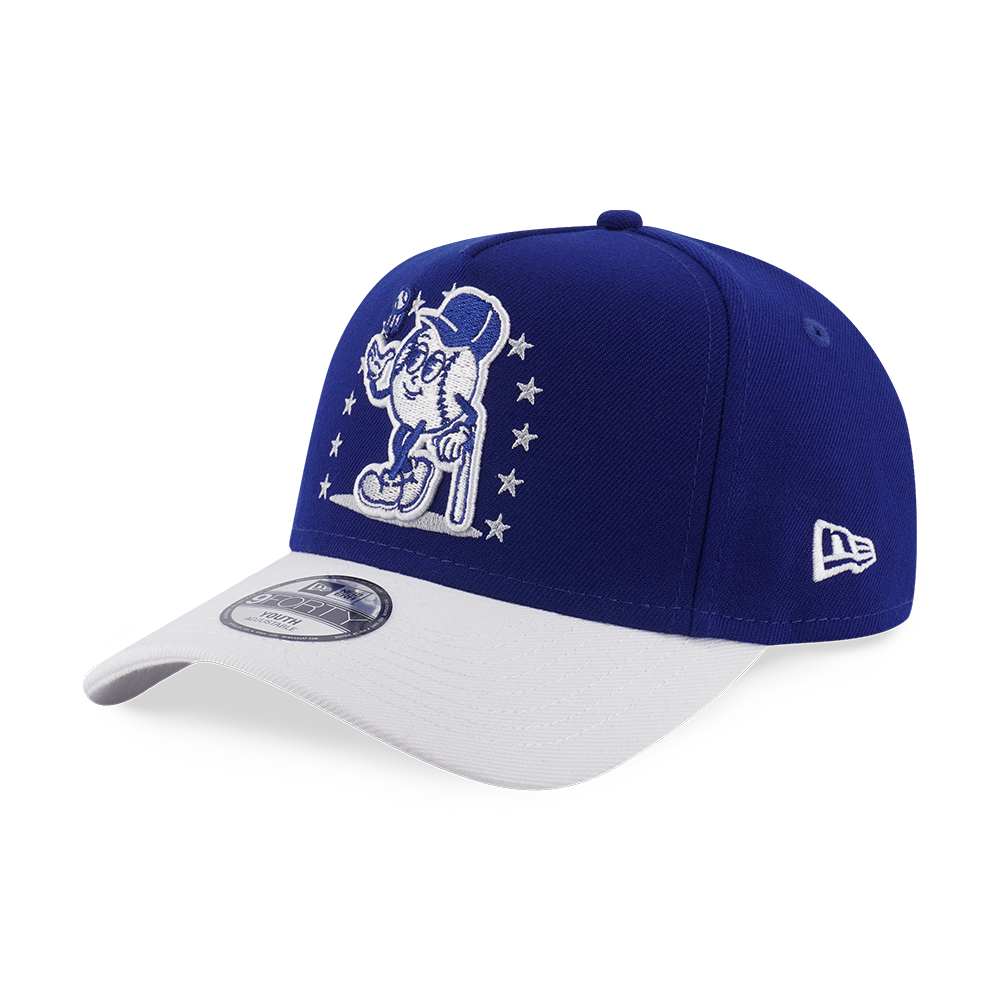 LOS ANGELES DODGERS LEAGUE MIX CARTOON 2-TONE WHITE VISOR DARK ROYAL KIDS 9FORTY AF CAP