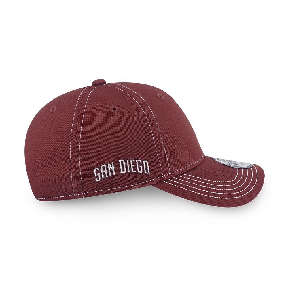 SAN DIEGO PADRES MLB CONTRAST STITCHING DEEP AUBURN BROWN 9FORTY CAP