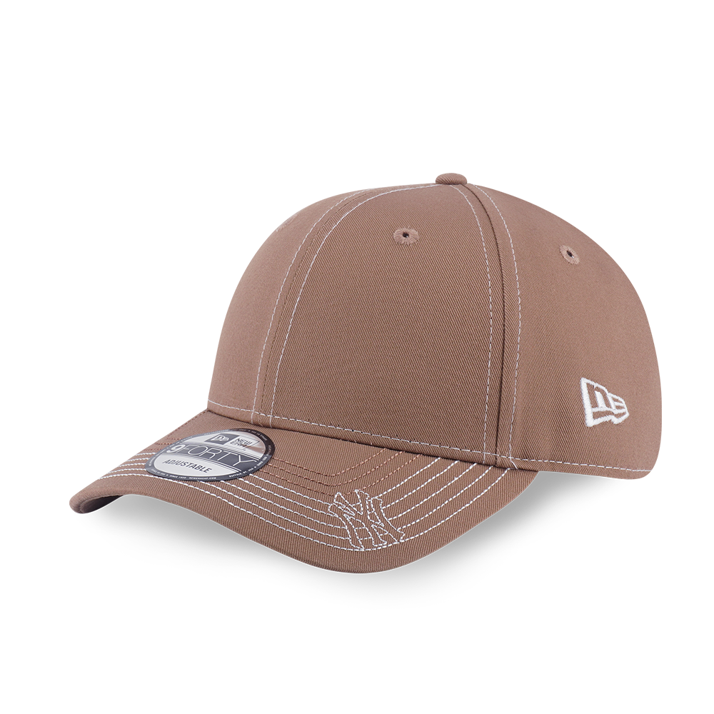 NEW YORK YANKEES MLB CONTRAST STITCHING KHAKI 9FORTY CAP