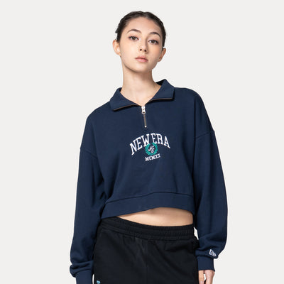 NEW ERA STREET CLASS OCEANSIDE BLUE WOMEN HALF ZIP SWEATSHIRT