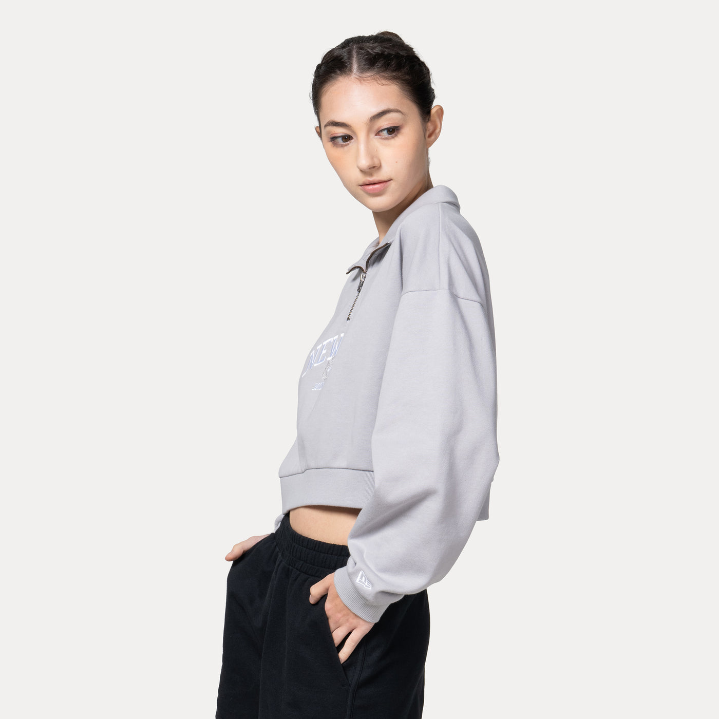 NEW ERA STREET CLASS DOLPHIN GRAY WOMEN HALF ZIP SWEATSHIRT