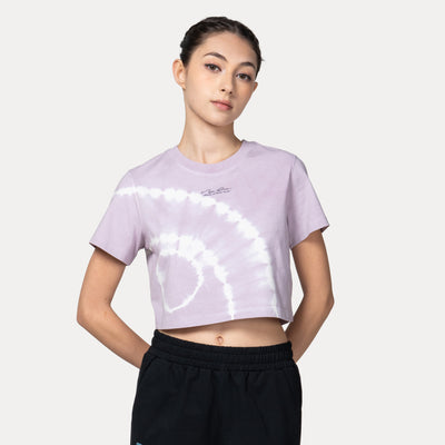 NEW ERA BASIC TIE DYED SOFT LAVENDER WOMEN CROP TEE